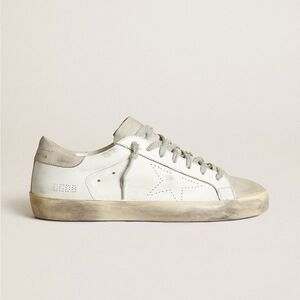Golden Goose Super-Star with Perforated Star and Ice Gray Heel Tab